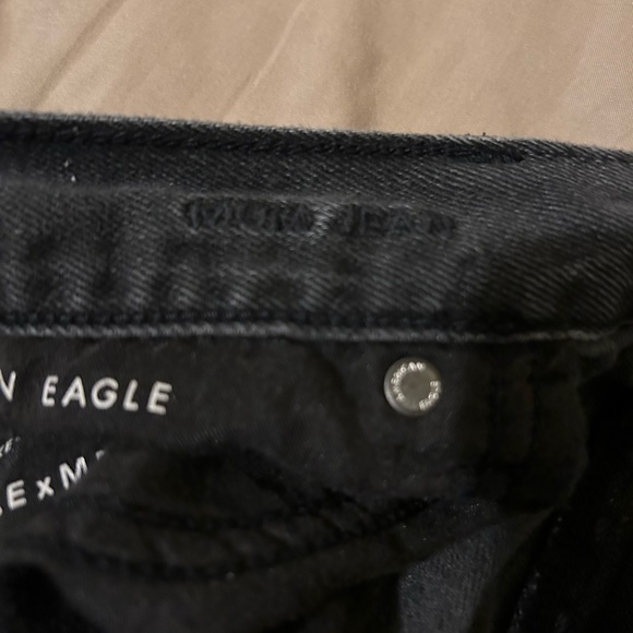 American Eagle black ripped Mom jeans, size 18R - Picture 3 of 5